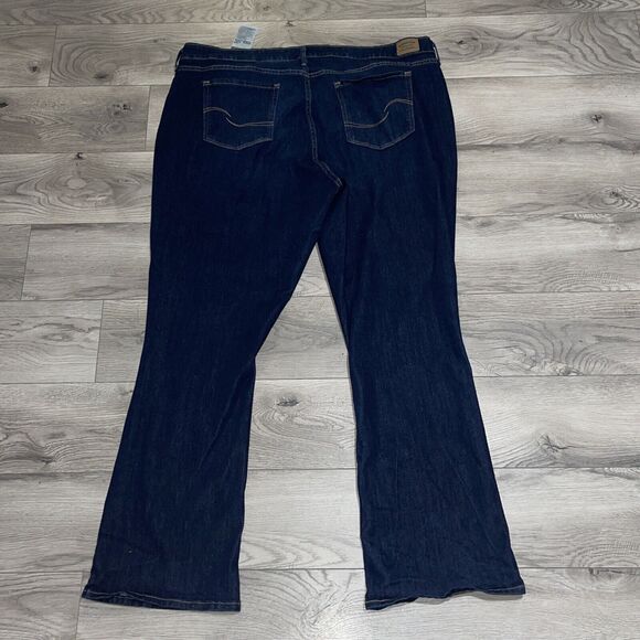 Signature Levi Strauss Mid Rise Bootcut Jeans Women Sz 24M w37 L32 Dark Wash - Picture 8 of 11
